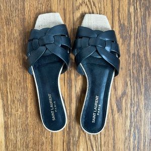 Saint Laurent Black Tribute Nu Pieds Size 36